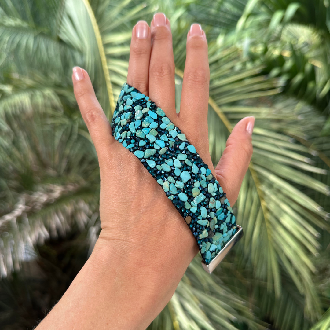 Bracelet bandeau en turquoises naturelles
