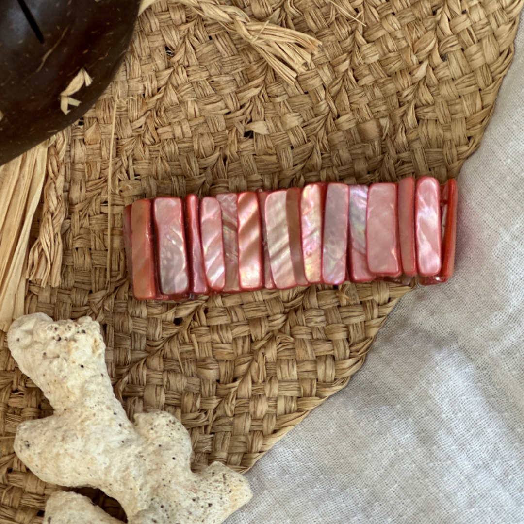 Bracelet en nacre rose