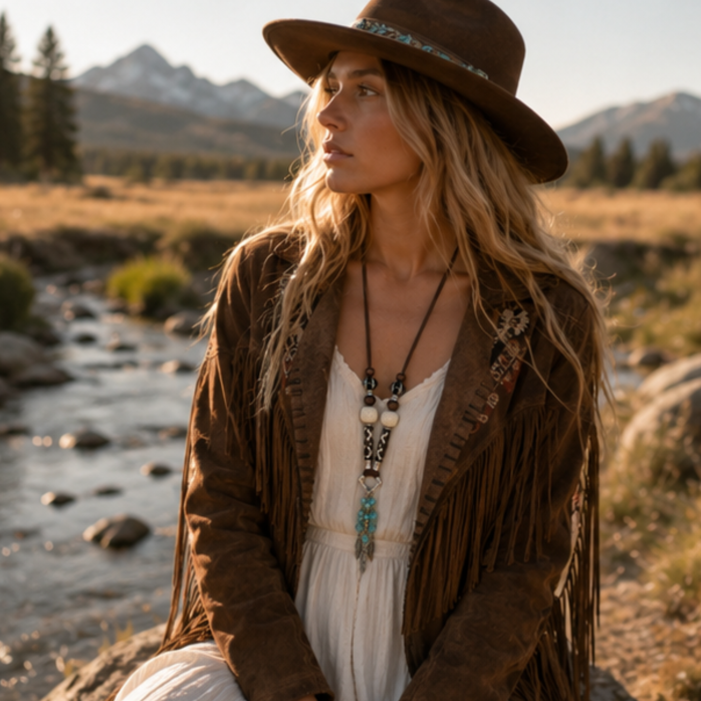 Collier sautoir TROIS PLUMES