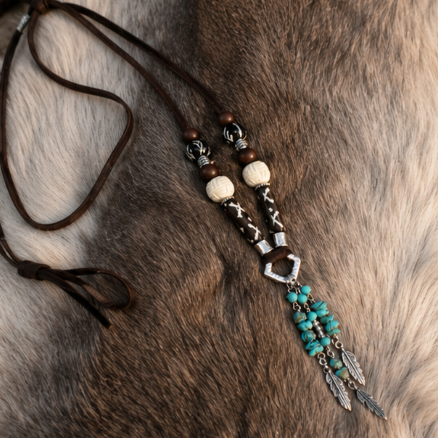 Collier sautoir TROIS PLUMES