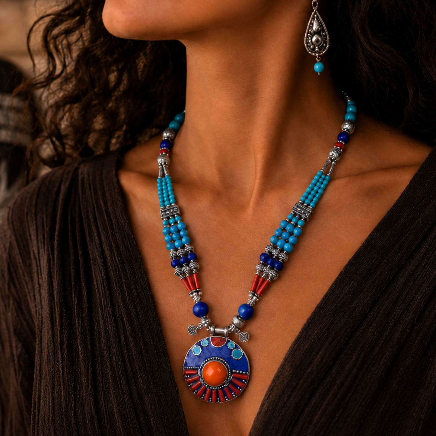 Collier népalais traditionnel