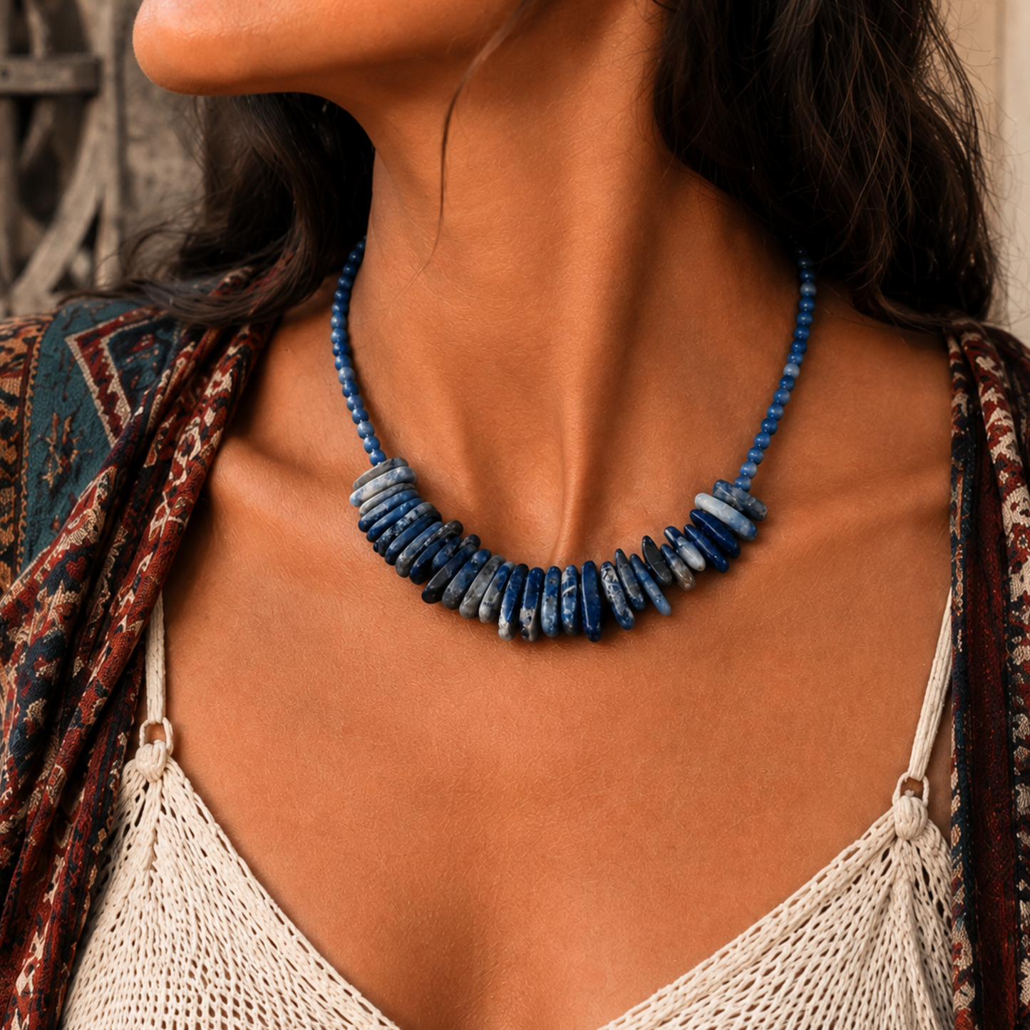 Collier ethnique sodalite
