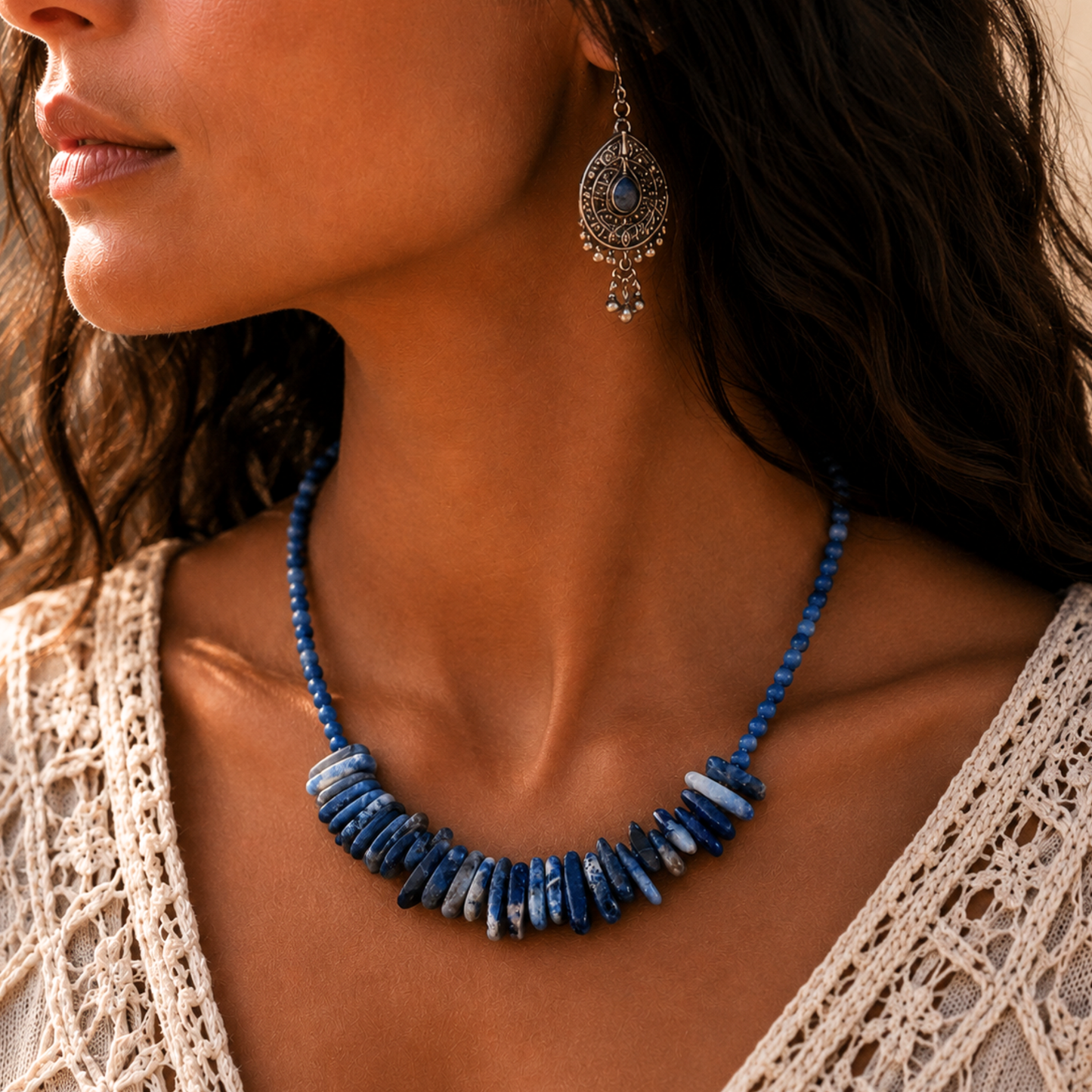 Collier ethnique sodalite