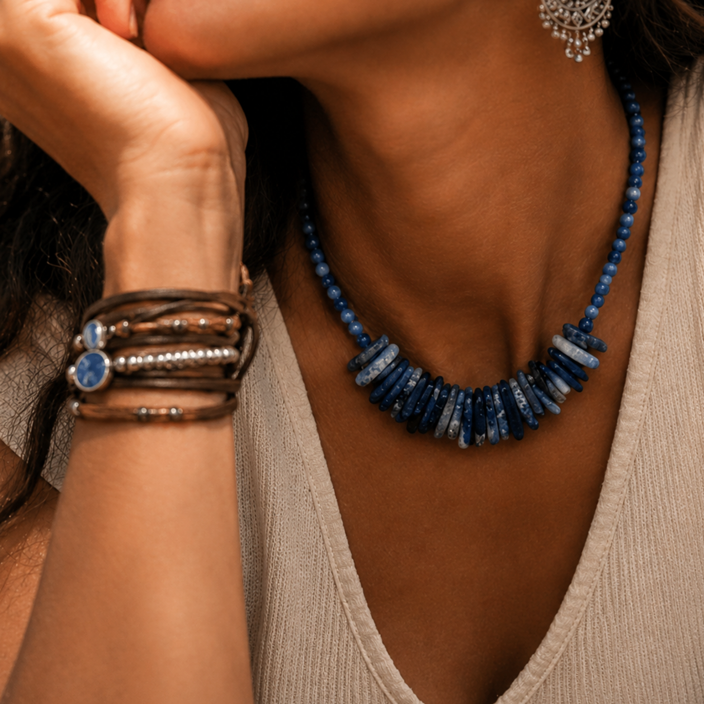 Collier ethnique sodalite