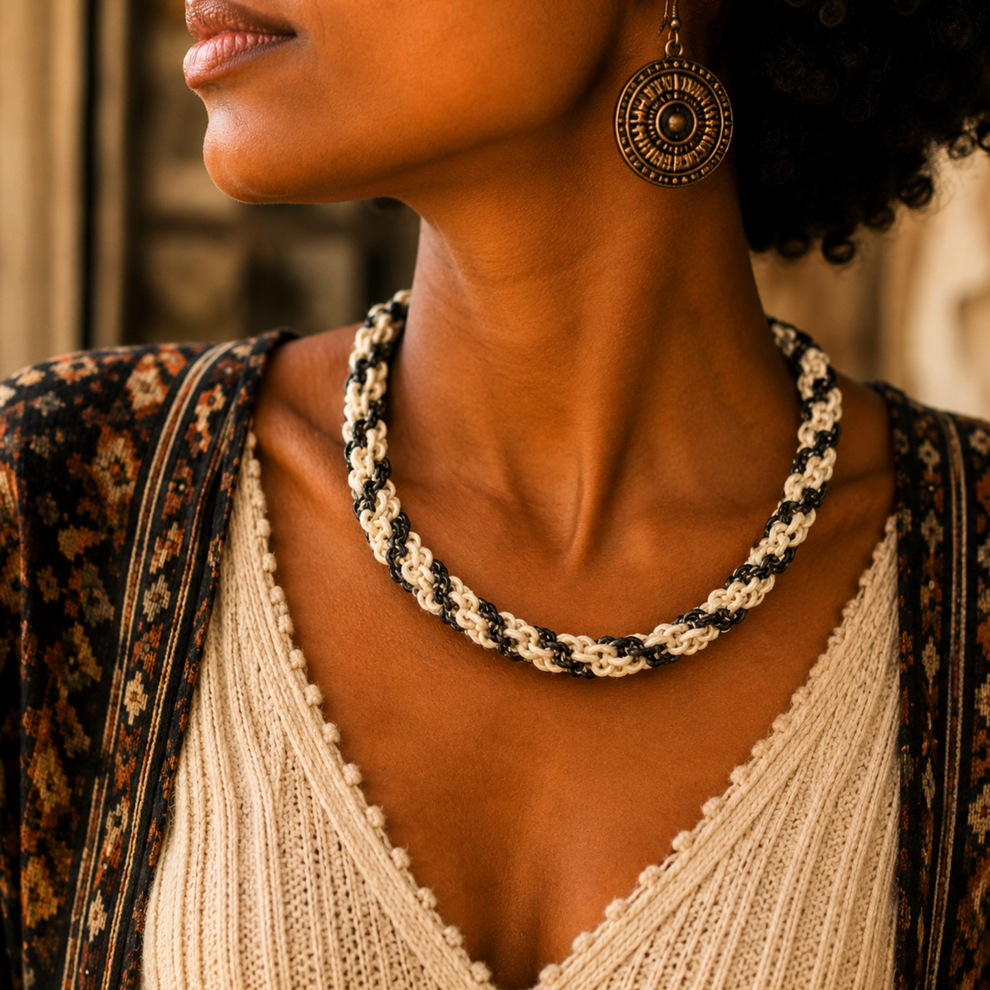 Collier ethnique torsadé