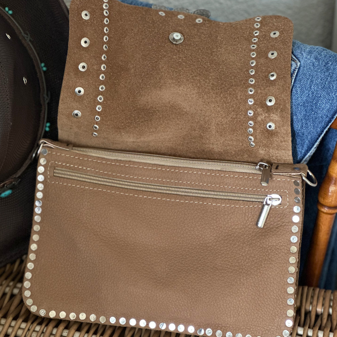 Pochette en cuir naturel WESTERN