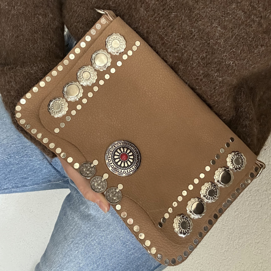 Pochette en cuir naturel WESTERN