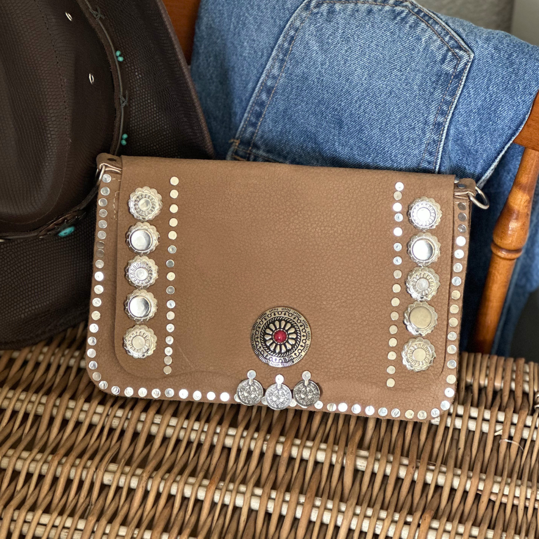 Pochette en cuir naturel WESTERN