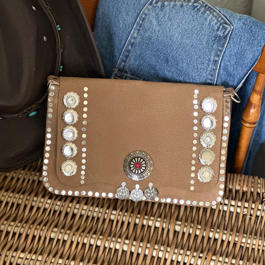 Pochette en cuir naturel WESTERN