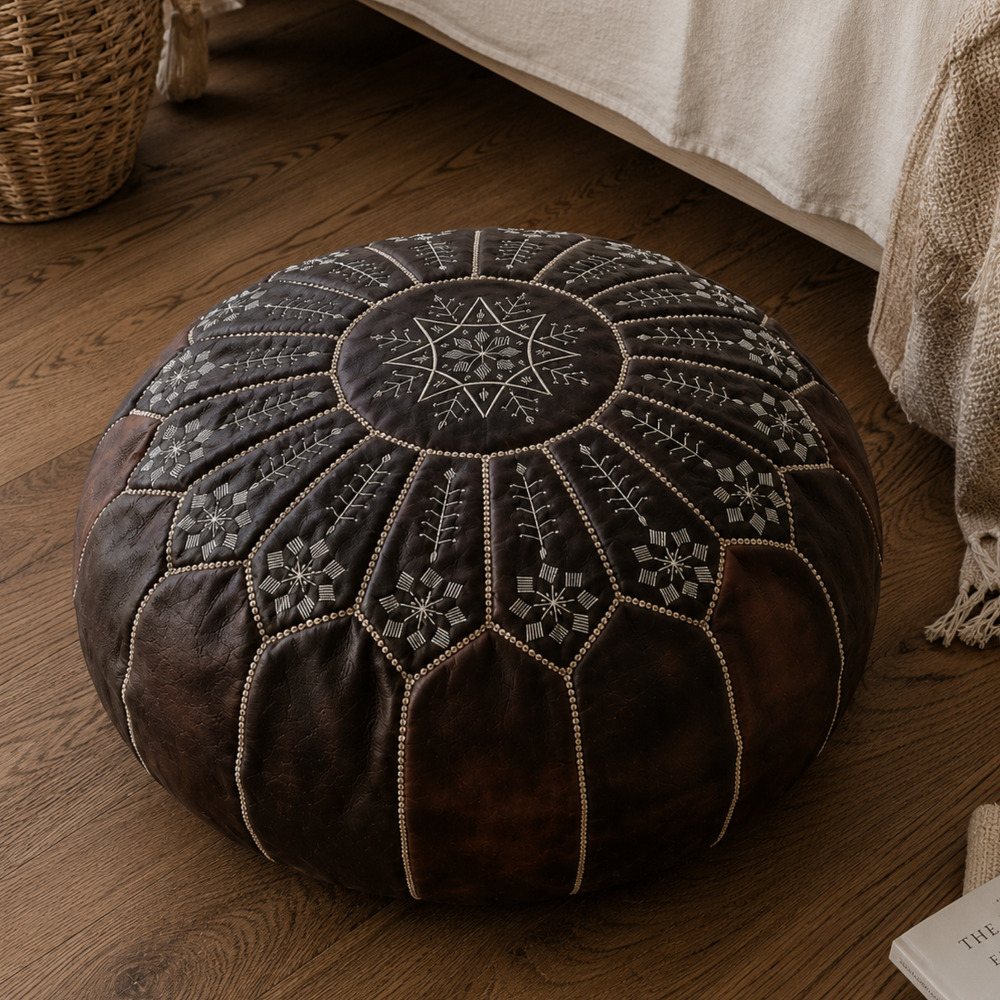 Pouf en cuir TRIBAL
